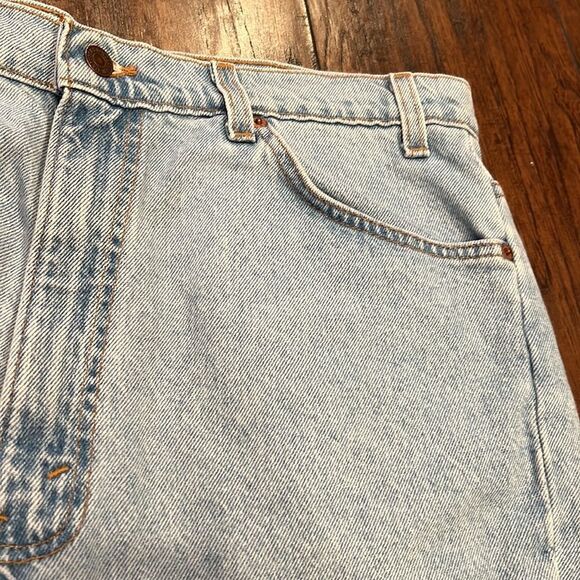 Vintage 90s Levis 505 ORANGE TAB Blue Jean Denim Shorts Size 38 Made In USA VTG - Picture 3 of 9